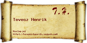 Tevesz Henrik névjegykártya